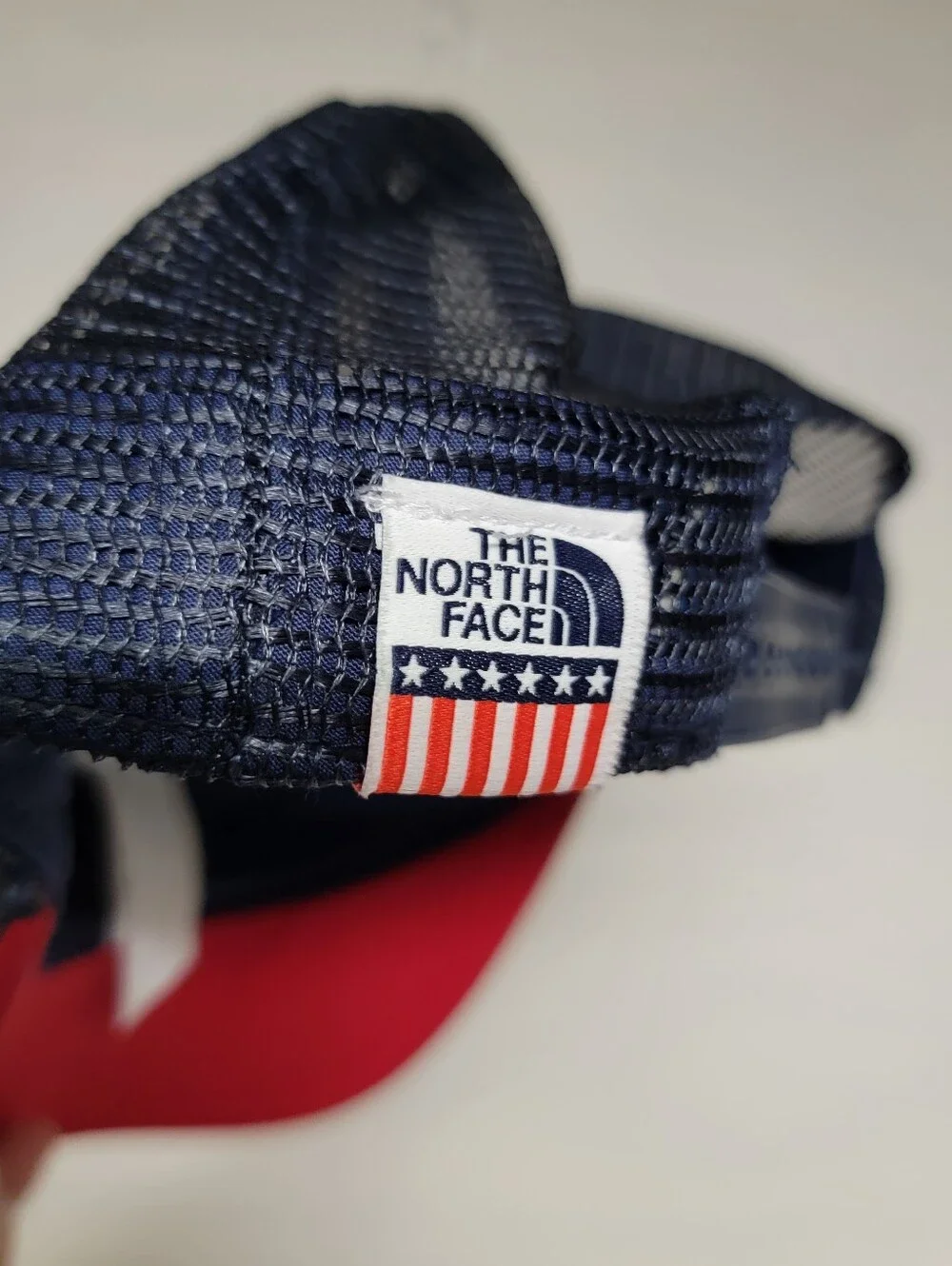 NWOT The North Face Trucker Hat with American Flag Patch